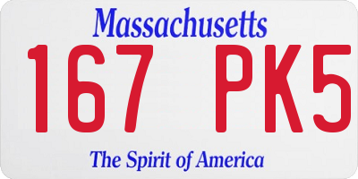 MA license plate 167PK5