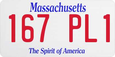 MA license plate 167PL1