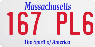 MA license plate 167PL6