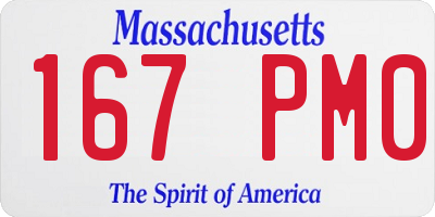 MA license plate 167PM0