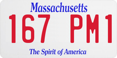 MA license plate 167PM1