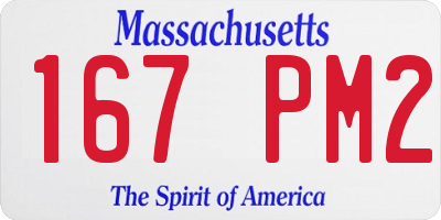 MA license plate 167PM2