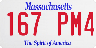 MA license plate 167PM4