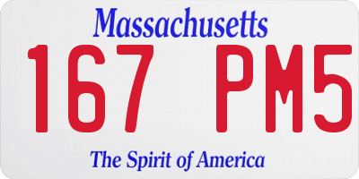 MA license plate 167PM5