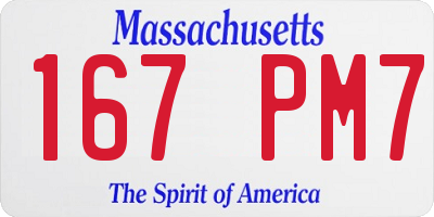 MA license plate 167PM7