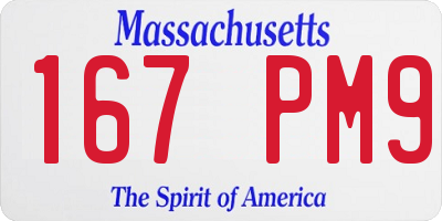 MA license plate 167PM9