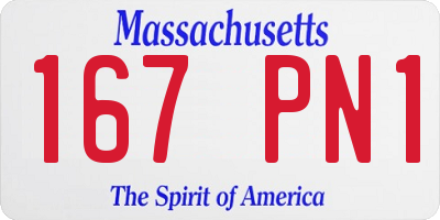 MA license plate 167PN1