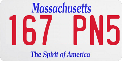 MA license plate 167PN5