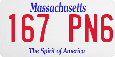 MA license plate 167PN6