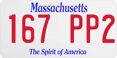 MA license plate 167PP2