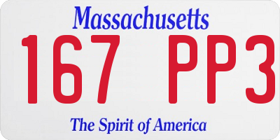 MA license plate 167PP3