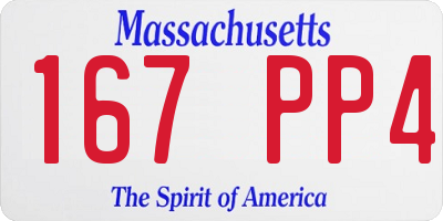 MA license plate 167PP4