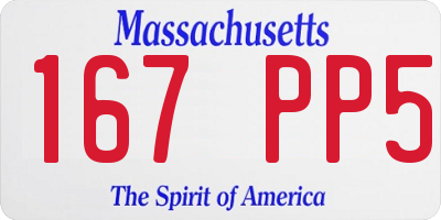 MA license plate 167PP5