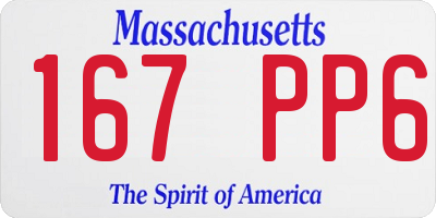 MA license plate 167PP6