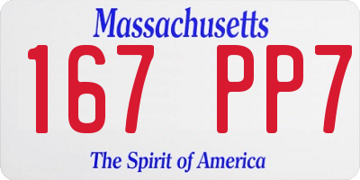 MA license plate 167PP7