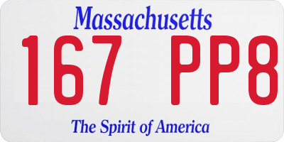 MA license plate 167PP8