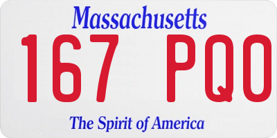 MA license plate 167PQ0