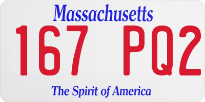 MA license plate 167PQ2