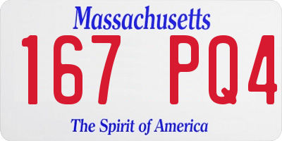 MA license plate 167PQ4
