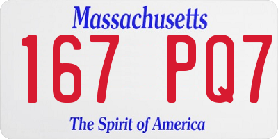 MA license plate 167PQ7