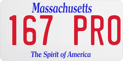 MA license plate 167PR0