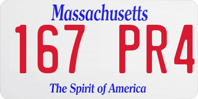 MA license plate 167PR4