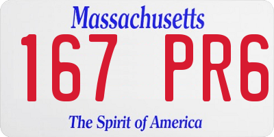 MA license plate 167PR6