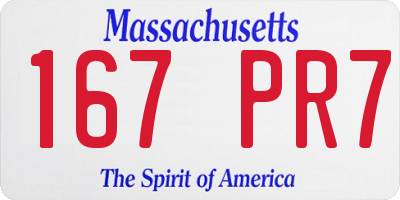 MA license plate 167PR7