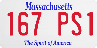 MA license plate 167PS1
