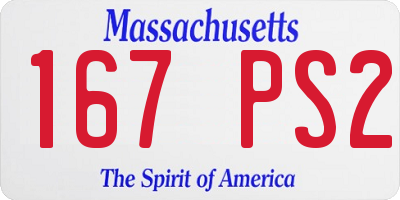 MA license plate 167PS2