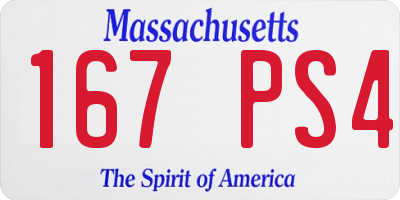 MA license plate 167PS4