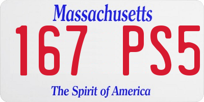 MA license plate 167PS5