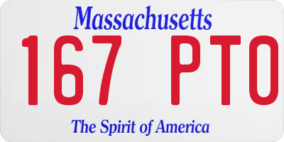 MA license plate 167PT0
