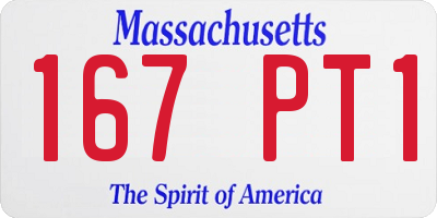 MA license plate 167PT1