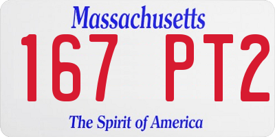 MA license plate 167PT2