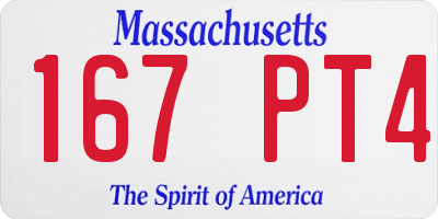 MA license plate 167PT4