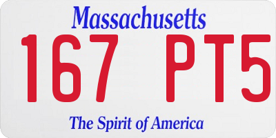 MA license plate 167PT5
