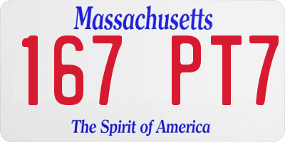 MA license plate 167PT7