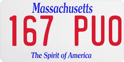 MA license plate 167PU0