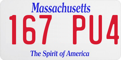 MA license plate 167PU4