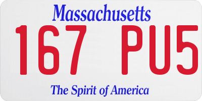 MA license plate 167PU5