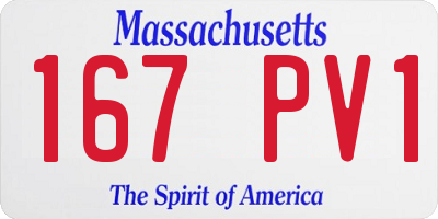 MA license plate 167PV1