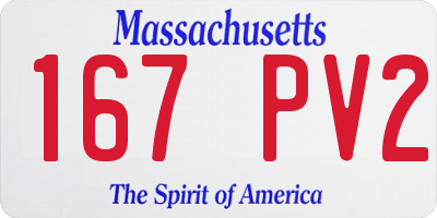 MA license plate 167PV2