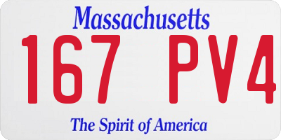 MA license plate 167PV4