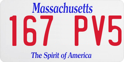 MA license plate 167PV5