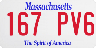MA license plate 167PV6