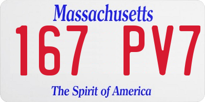 MA license plate 167PV7