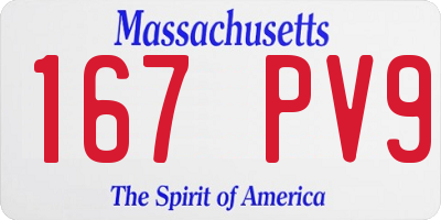 MA license plate 167PV9
