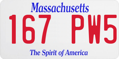 MA license plate 167PW5