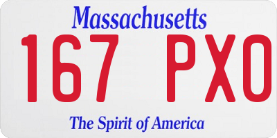 MA license plate 167PX0